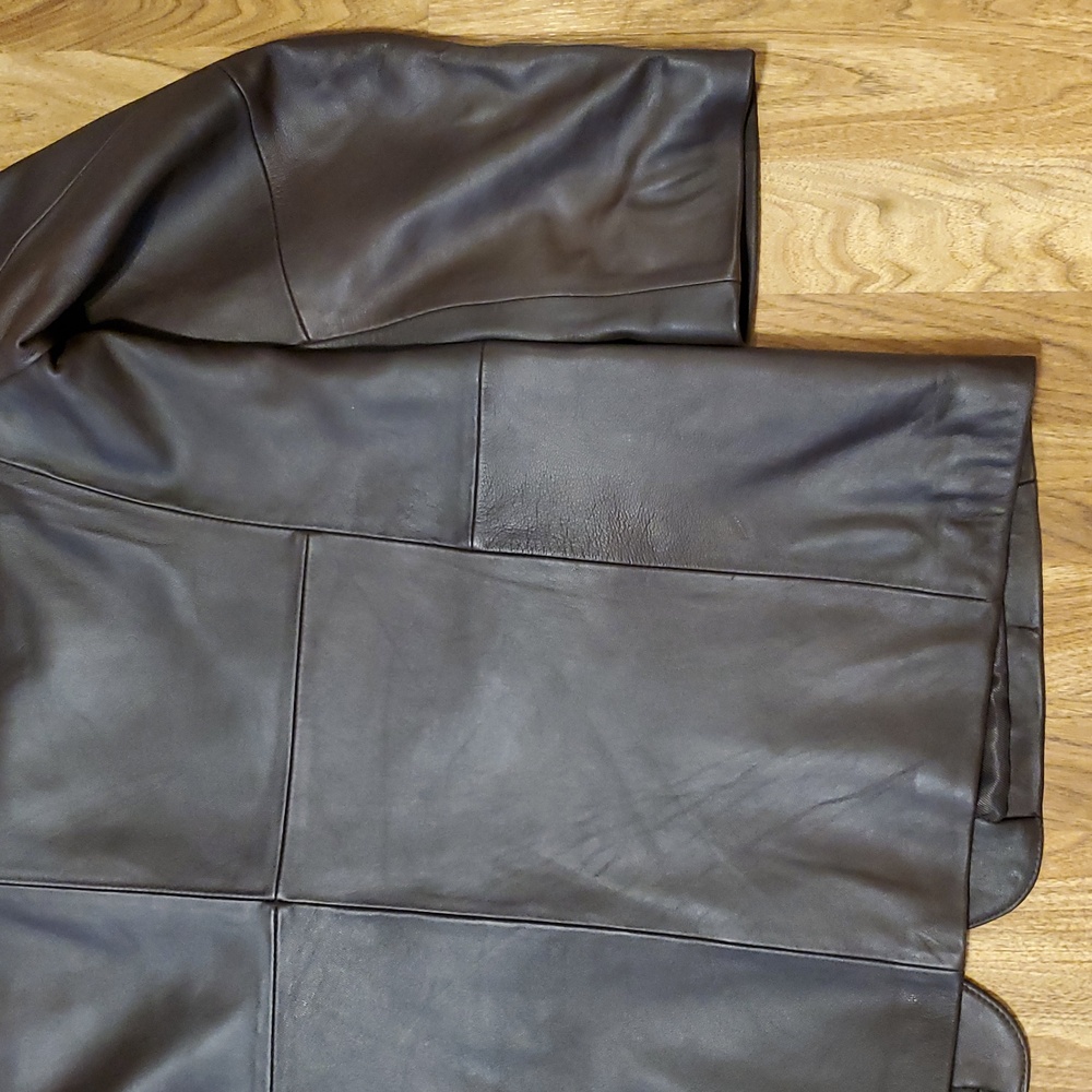 Stafford Dark Brown Genuine Leather Blazer Jacket NWOT Mens Size L - Picture 15 of 16